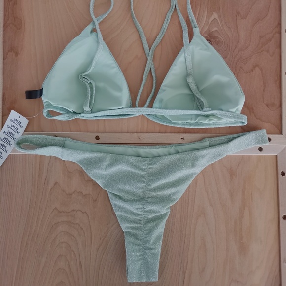 URBAN OUTFITTERS Glimmer Cheeky Bikini Bottom & Triangle Bikini Top- NWT (L) - Picture 8 of 15